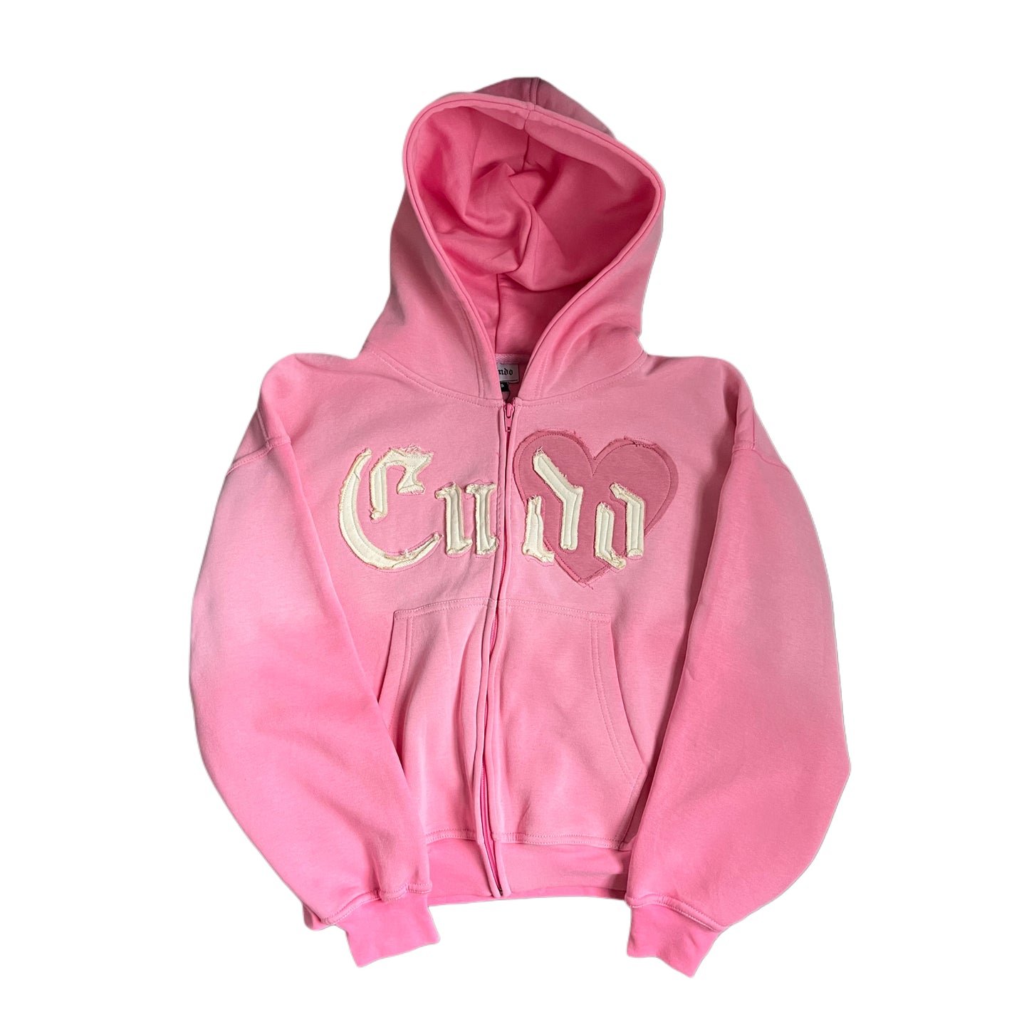 VALENTINES PINK CROPPED HOODIE