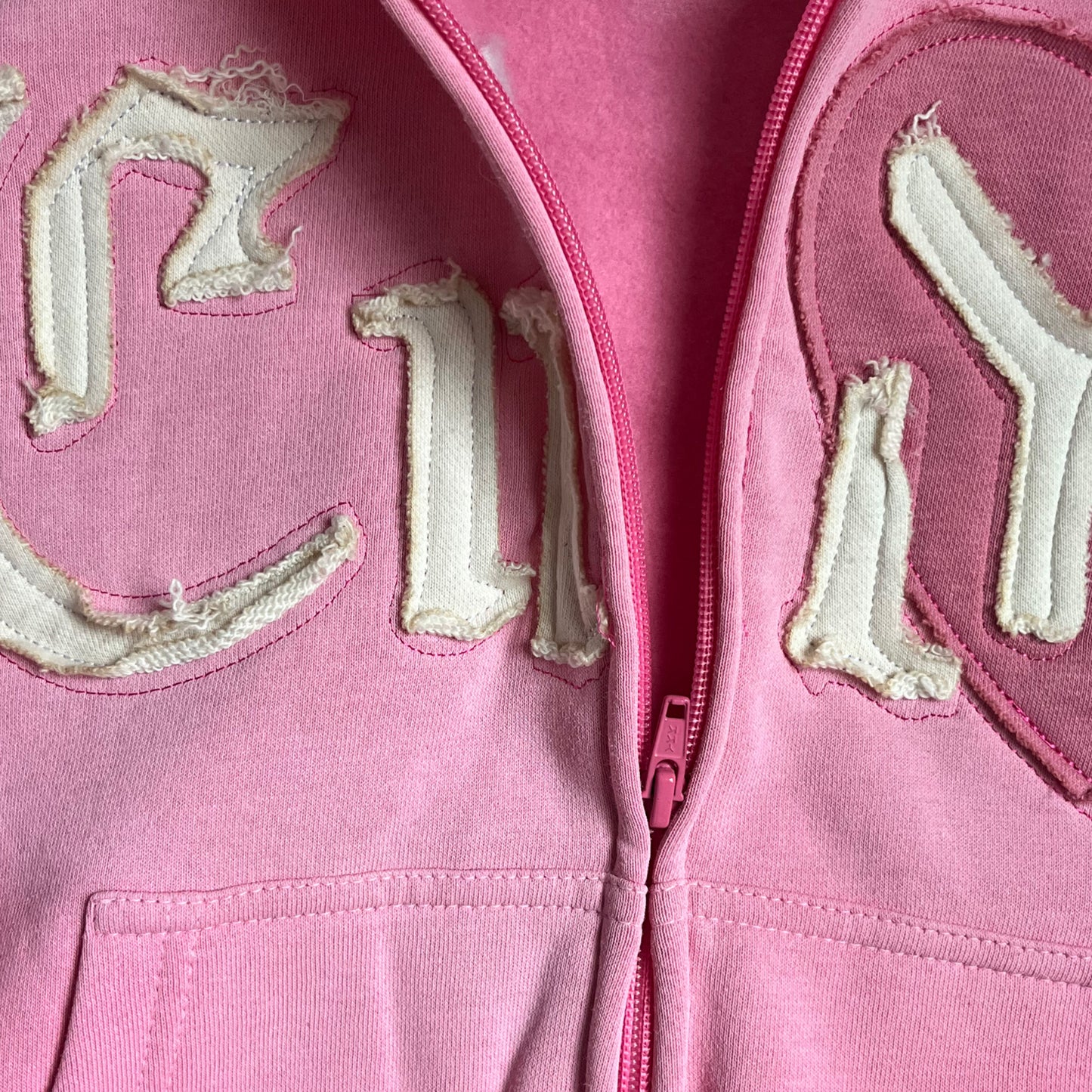 VALENTINES PINK CROPPED HOODIE